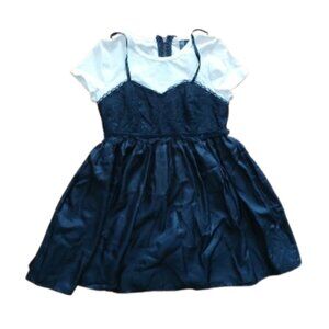 Short Black and White Baby Goth Dress Size Large